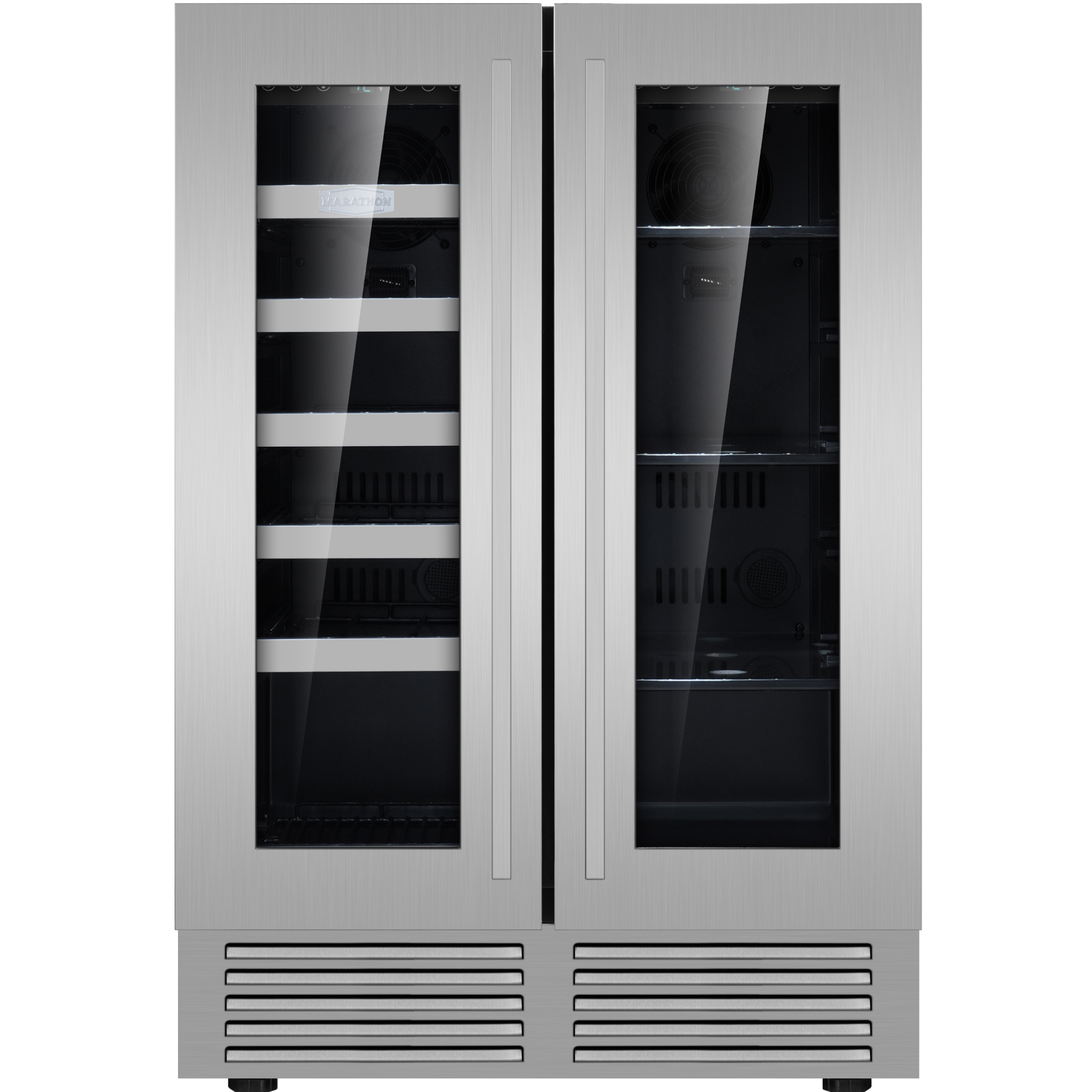 Marathon 24" Stainless Steel French Door Dual Zone Beverage Cooler