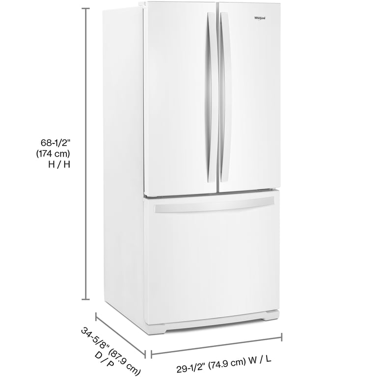 Whirlpool 19.68 cu.ft. Bottom-Freezer Refrigerator · Trail