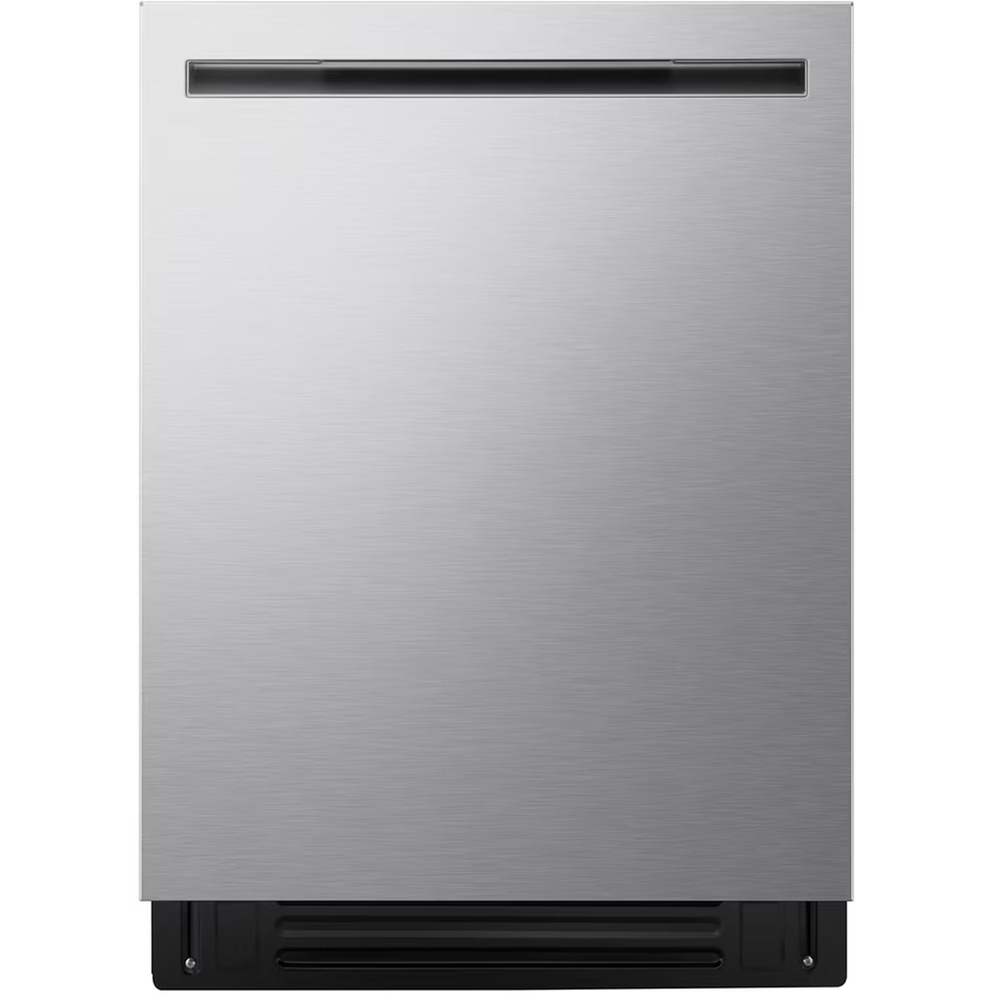 LG FlushFit Dishwasher | 24" 44 dB, TrueSteam 1-Hour Wash & Dry QuadWash Pro Dynamic Heat Dry with AutoVentDry Top Control, Stainless