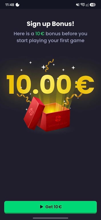 Freecash sign up bonus pop up screen