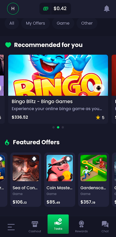 Freecash Games Screen