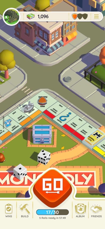 Monopoly Go board after a dice roll, with 17 of 30 rolls left. Screenshot: MONOPOLY GO! by Scopely. MONOPOLY ™ and © 2026 Hasbro.