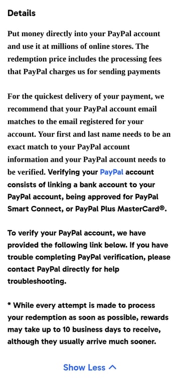 Swagbucks PayPal requirements
