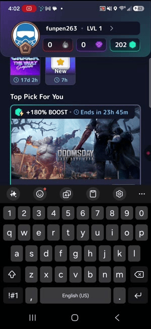Mistplay Top Pick card for Doomsday with a +180% boost