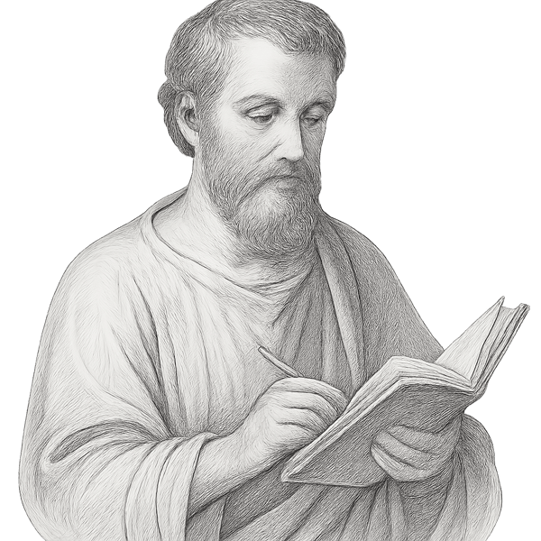 Luke the Evangelist (recording the words of Mary, the Magnificat)