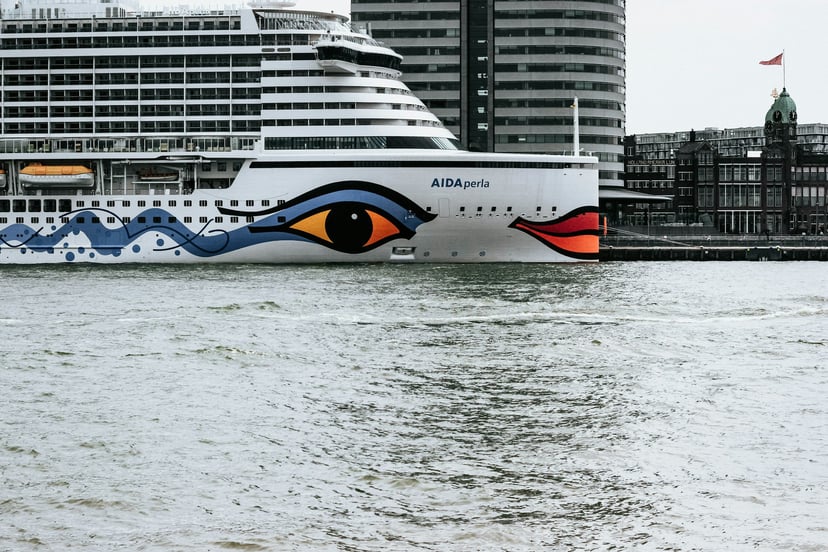 The AIDAperla cruise ship in Hamburg port