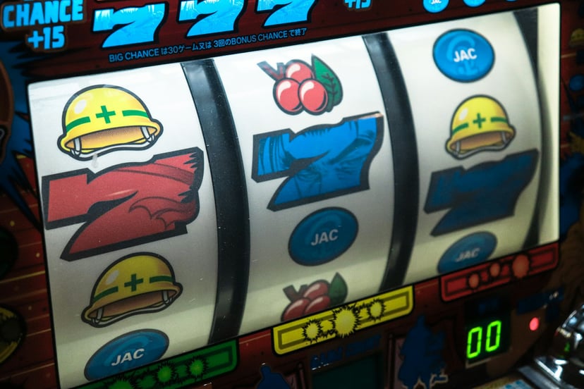 Close up of a slot machine
