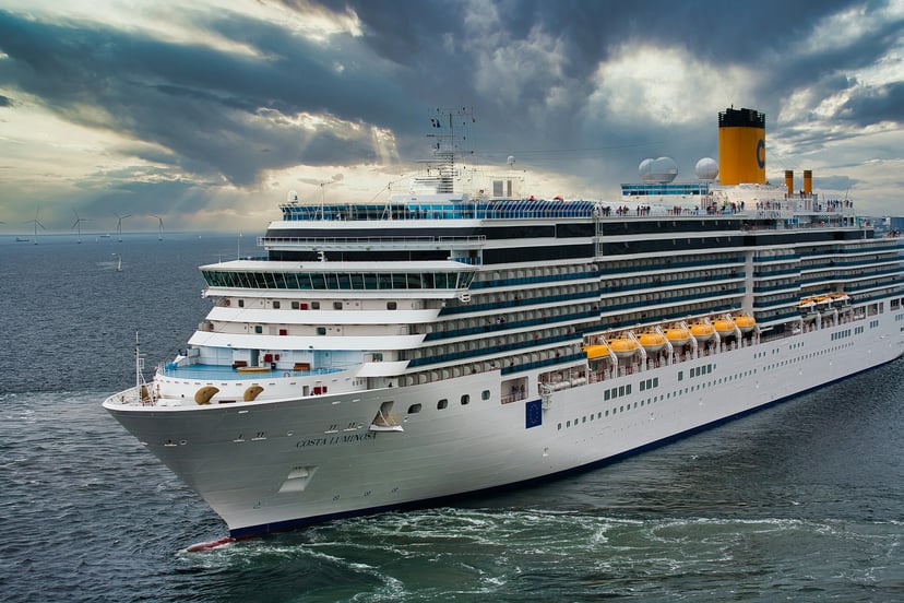 a Costa cruise ship at sea