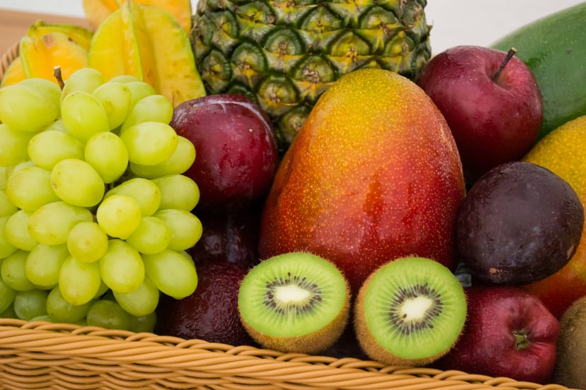A basket of assorted fruits