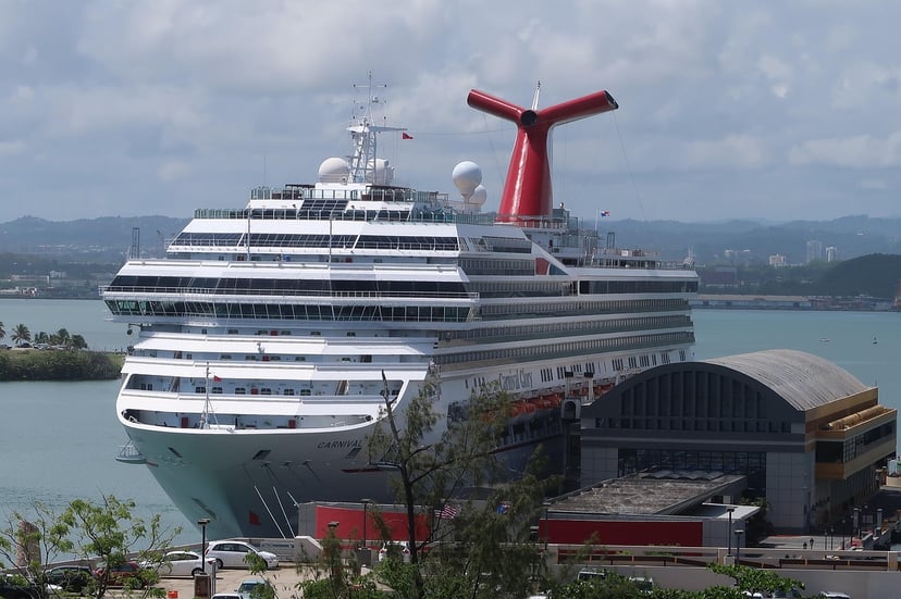 The Carnival Glory cruise ship in port