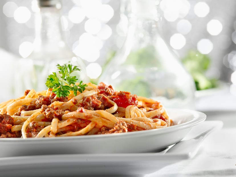 A bowl of spaghetti bolognaise
