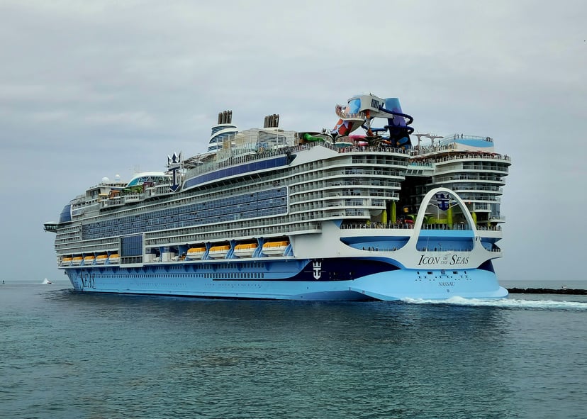 The Icon of the Seas cruise ship at sea
