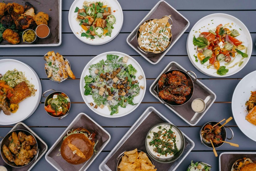 A selection of different cuisines on a table