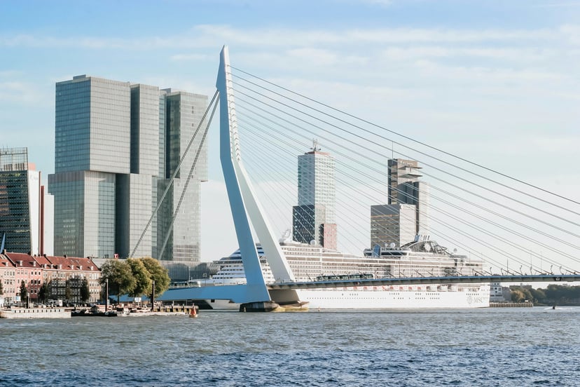 Rotterdam seen from the water