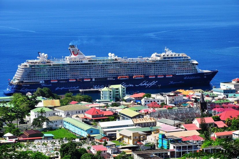 The Mein Schiff 4 cruise ship in dock