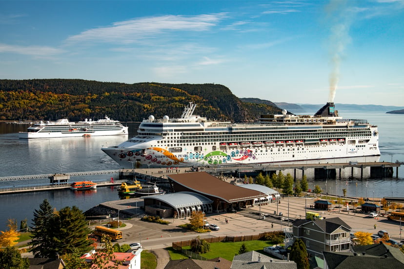 The Norwegian Peal cruise ship in a port