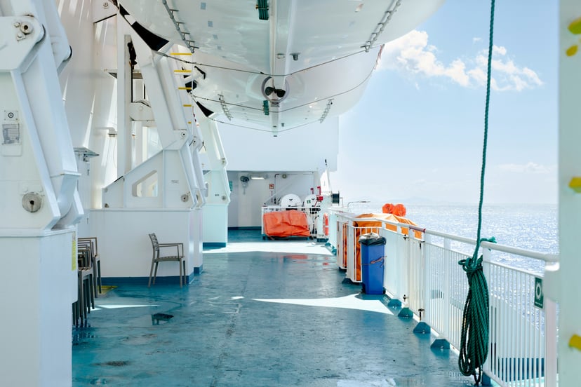 the deck of a ship