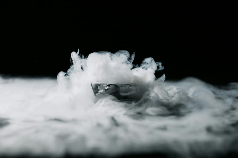 A cloud of dry ice
