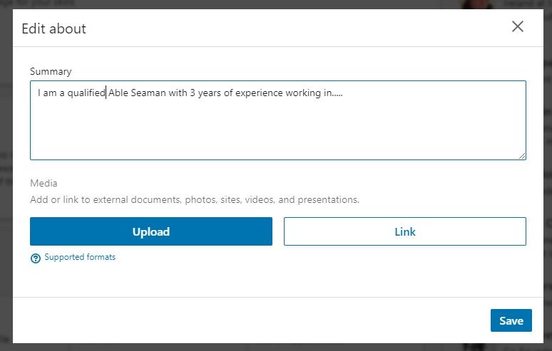 screenshot of a LinkedIn profile