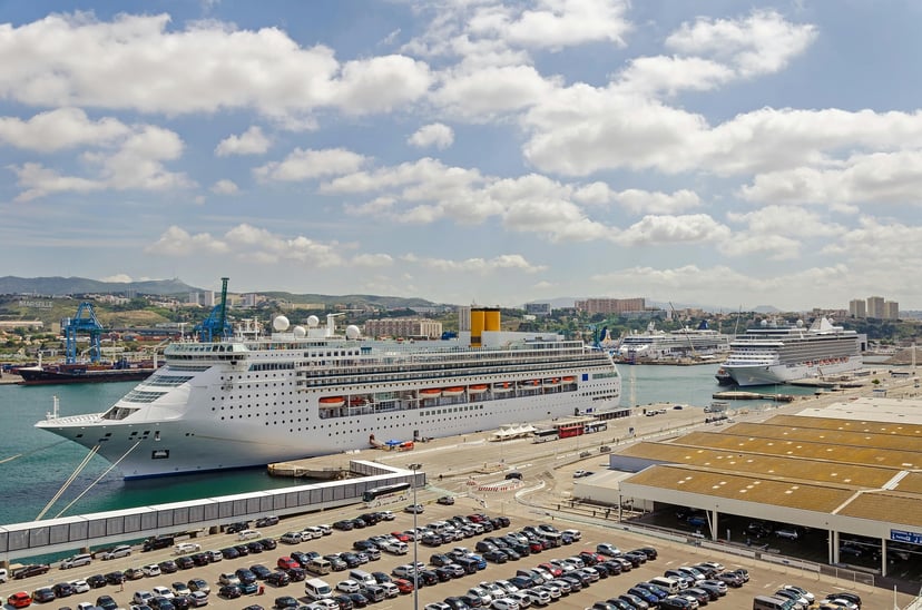 Cruise ships in the cruise terminal at Marseille, France