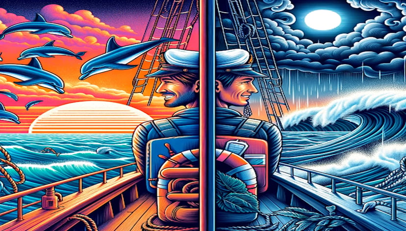 image showing the pros and cons of working in a seafarer job