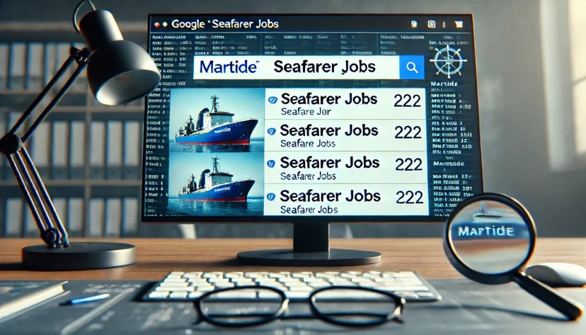 Martide's seafarer jobs online on a computer monitor