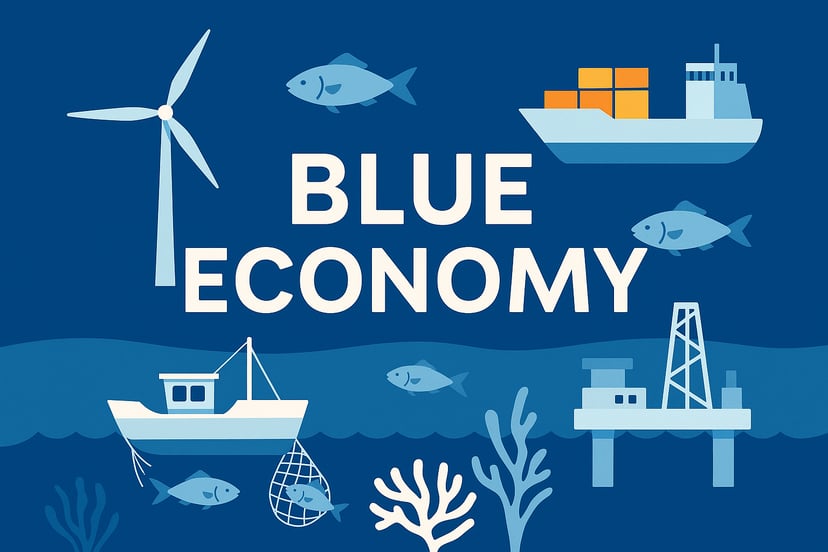 a graphic depicting the blue economy