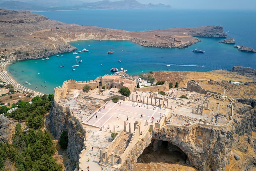 Aerial view of the Greek island of Rhodes