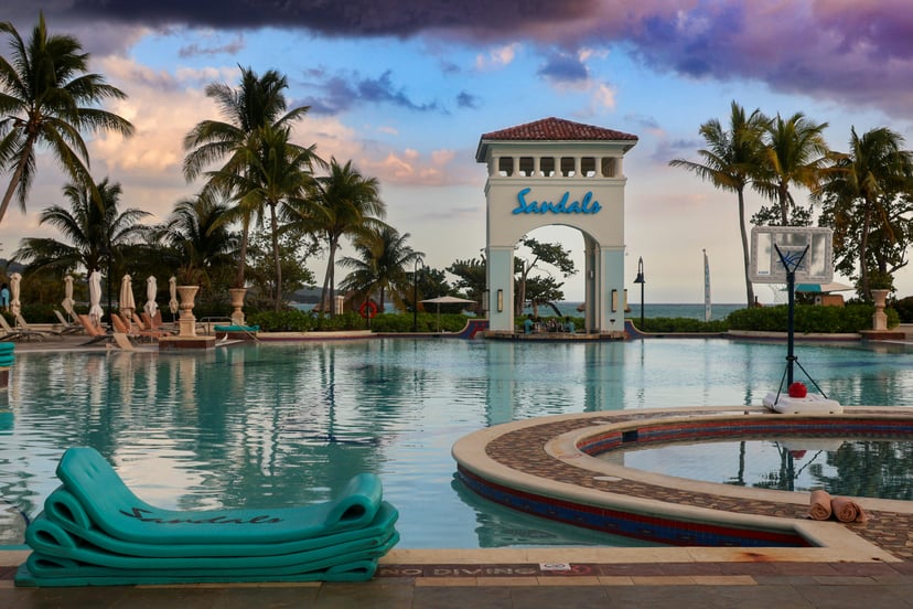 A swimming pool at a Sandals resort