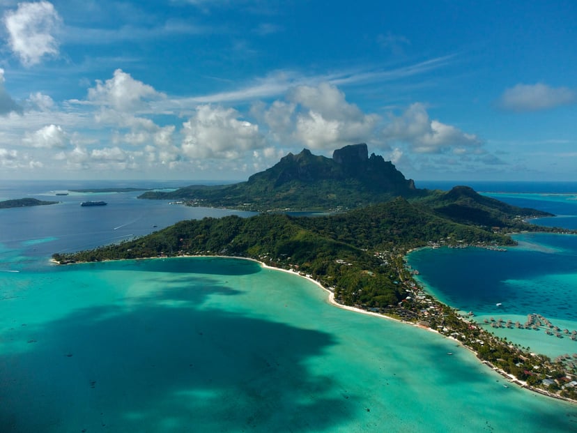 Drone view of Polynesia