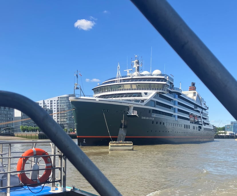 The Seabourn venture cruise ship in a dock