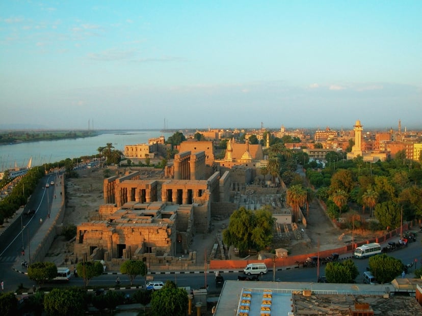 The River Nile flowing through the city of Luxor