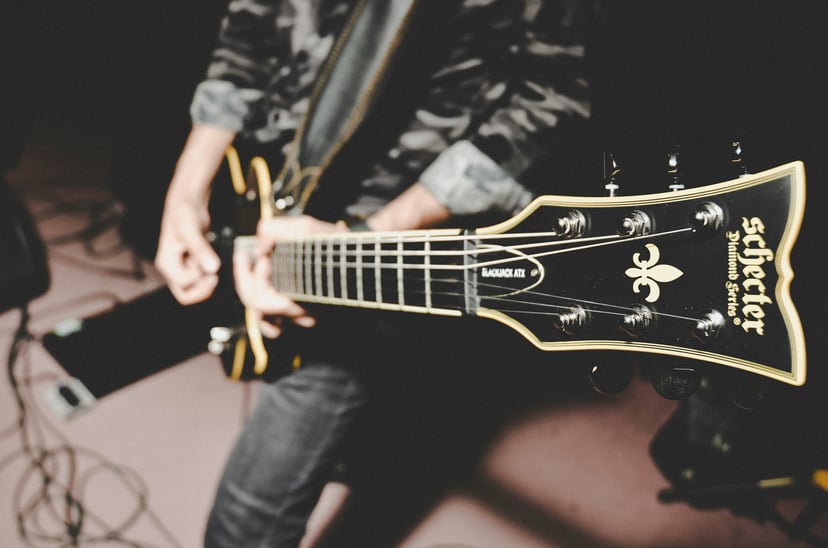 A rock guitarist on stage