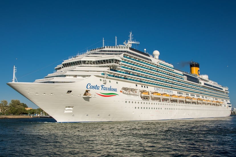 The Costa Favolosa cruise ship at sea