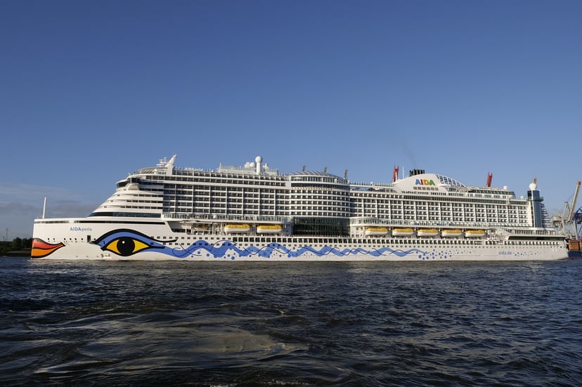 The AIDAperla cruise ship at sea