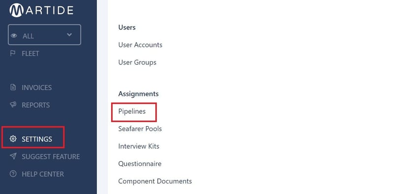 Screenshot of Martide's maritime recruitment and maritime crew management system software