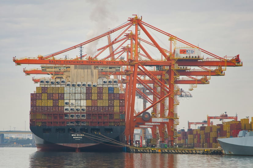 The MSC Ellen container ship in port