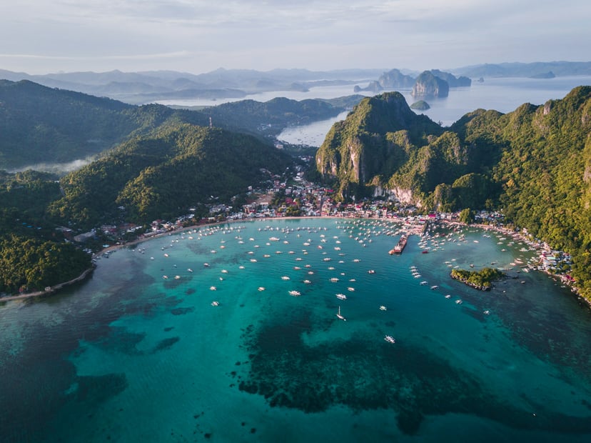 A bay on an island in the Philippines