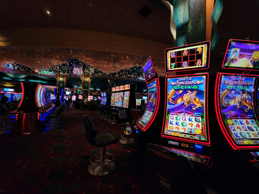 Slot machines in a casino