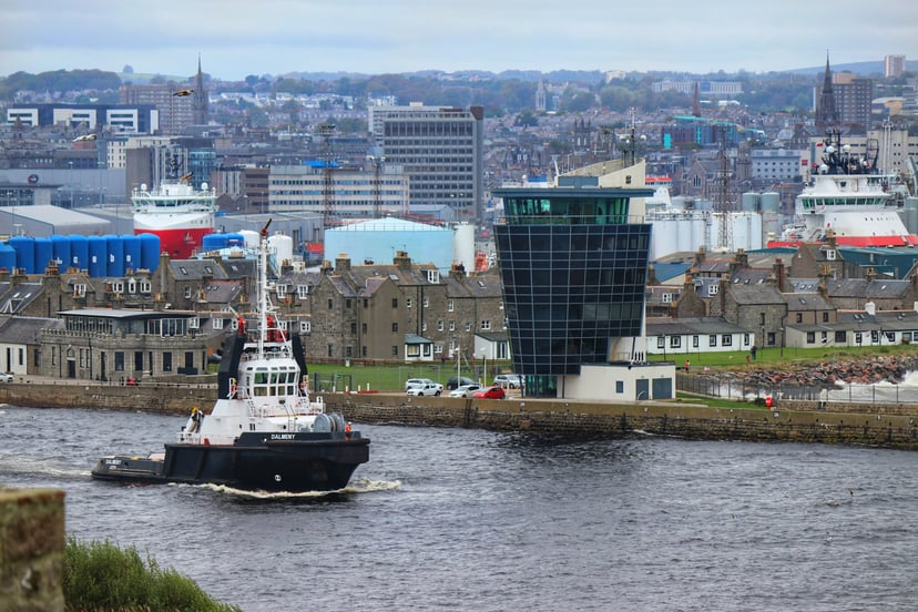 Aberdeen port in Scotland