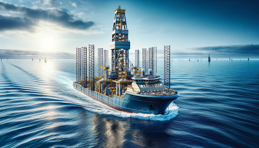 AI generated image of a modern drillship