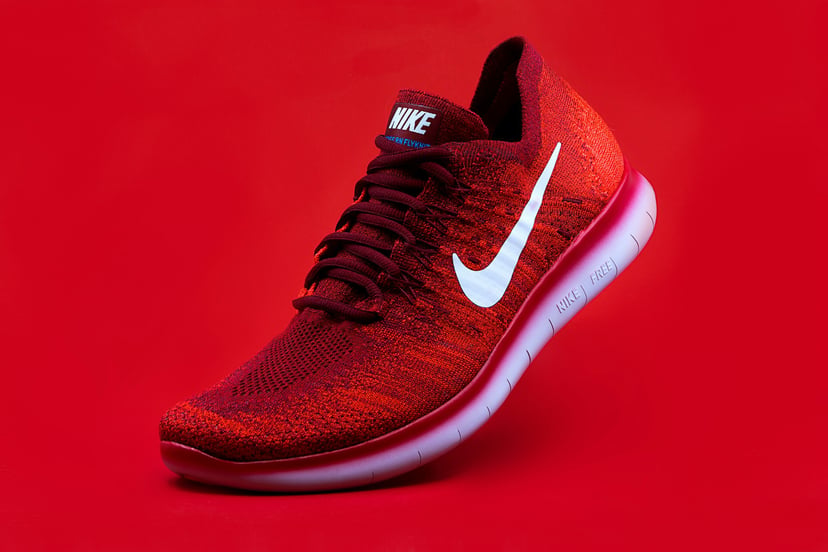 A red Nike sneaker