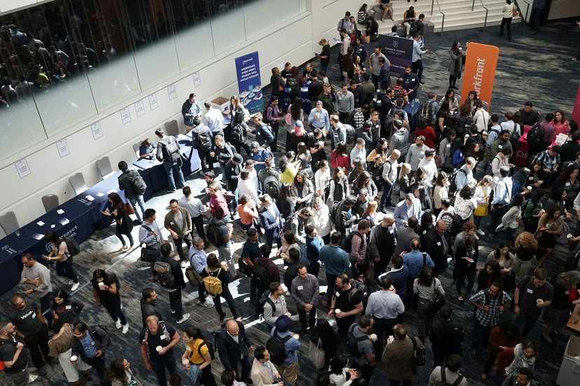 A crowded job fair