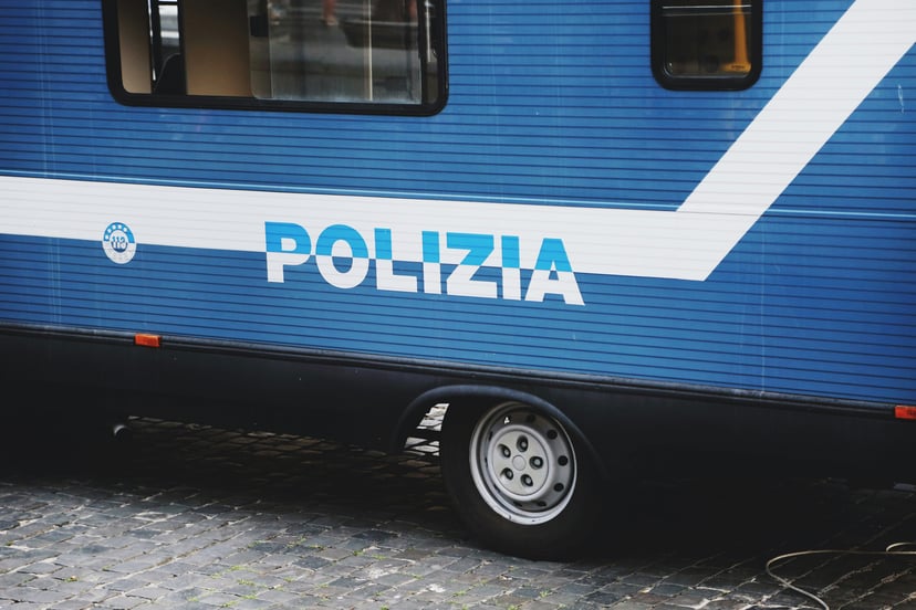 Close up of an Italian Polizia vehicle