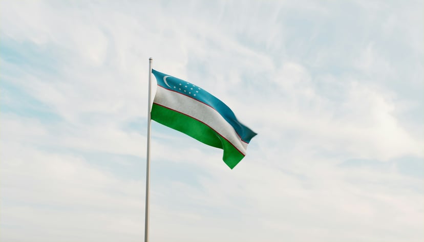 The flag of Uzbekistan