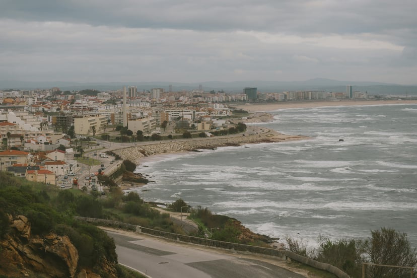 The town and coastline of Figueira da Foz, Portugal