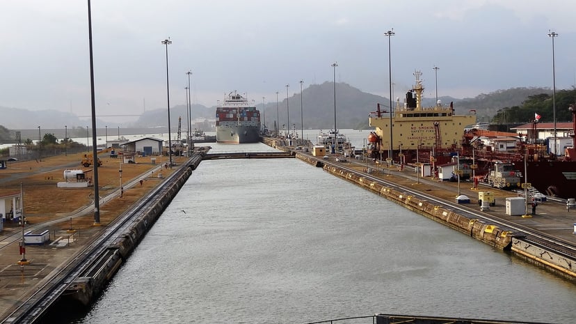  ship traversing the Panama Canal