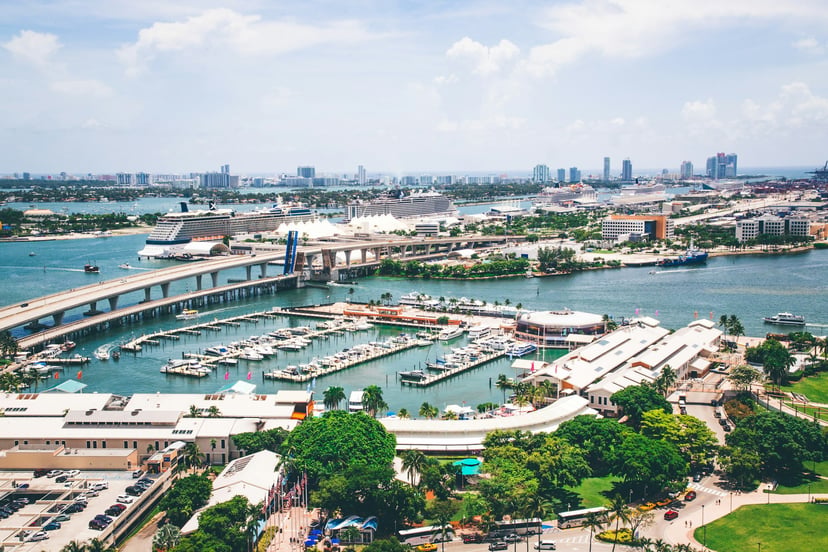 The Miami cruise port