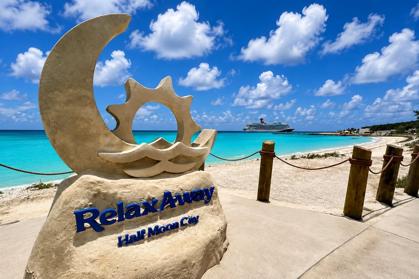 A sculpture at relax-Away at Half Moon Cay in the Bahamas