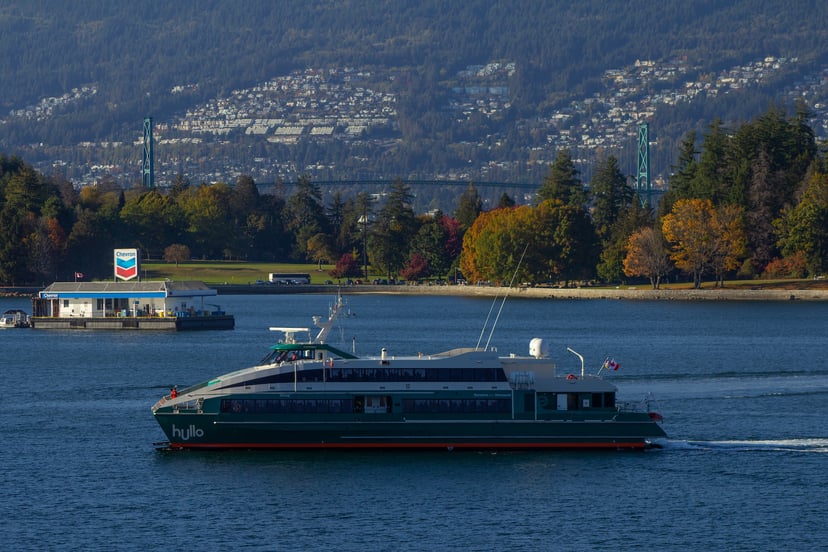 A ferry sailing off the shore of Canada